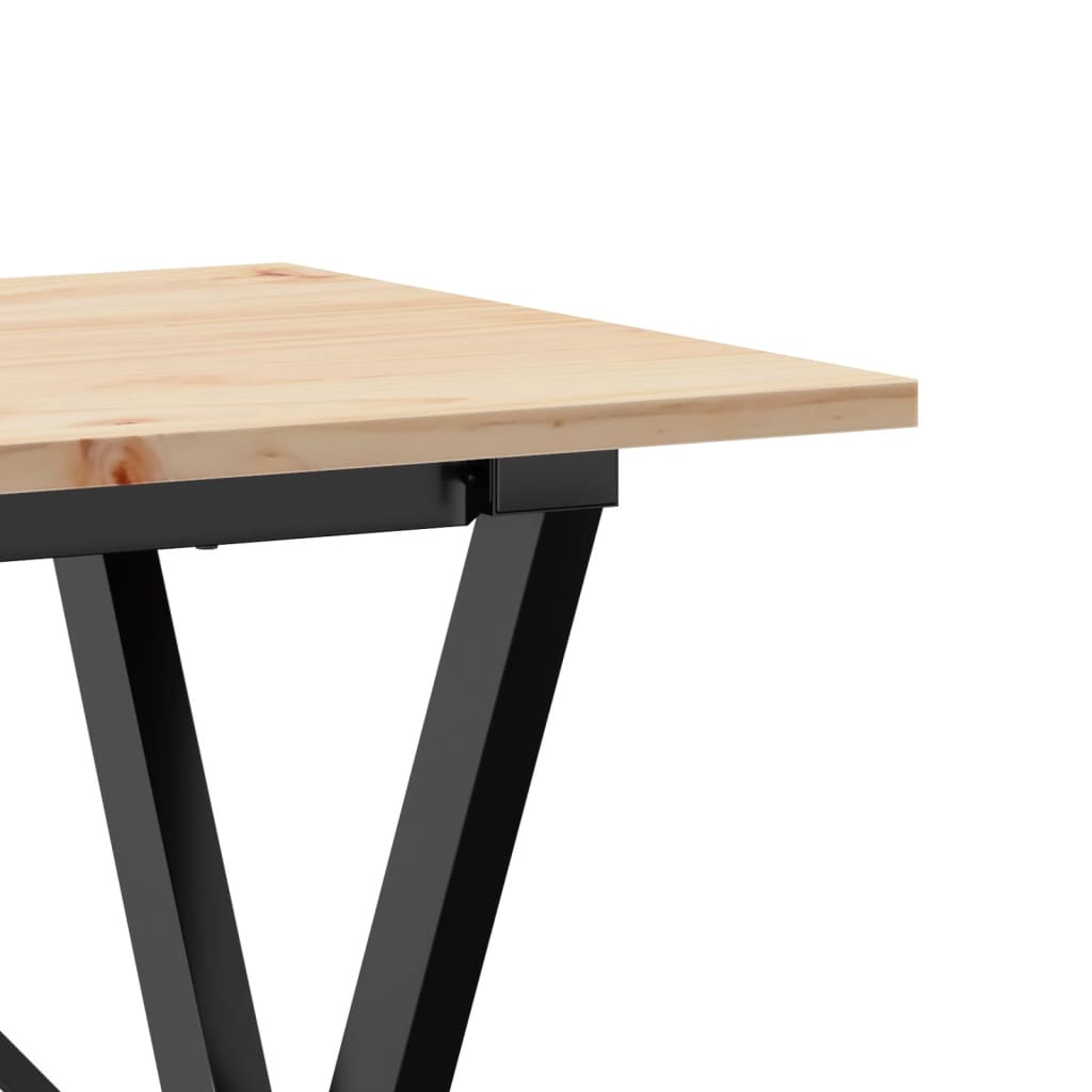 Mesa de jantar estrutura em X 100x50x75cm pinho e ferro fundido