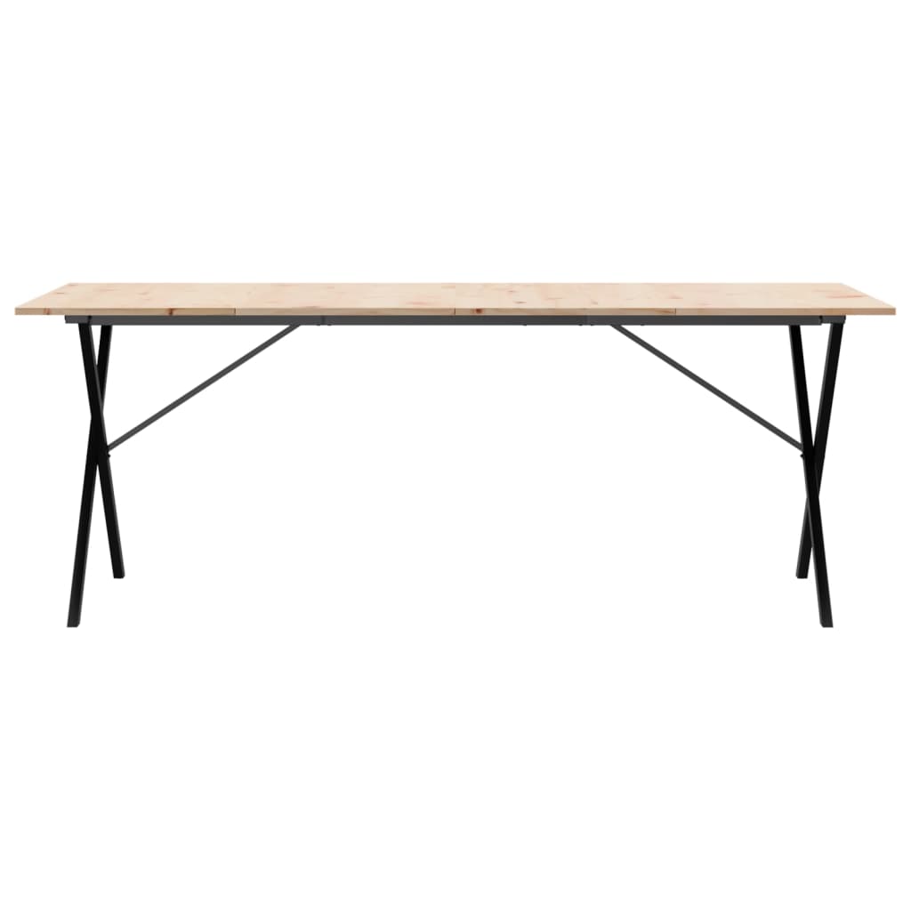 Mesa de jantar estrutura em X 200x100x75 cm pinho/ferro fundido