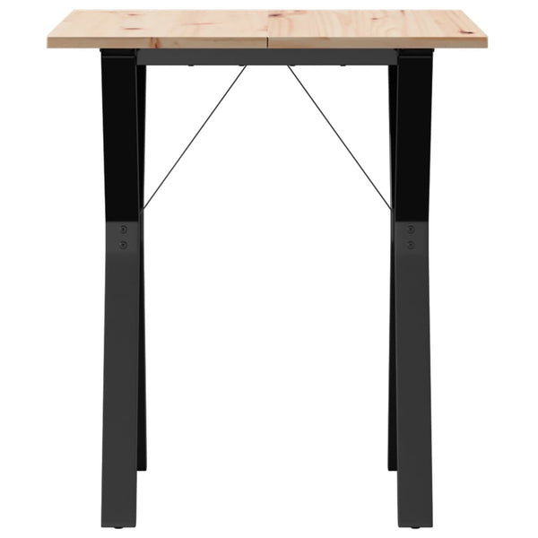 Mesa de jantar estrutura em Y 60x60x75 cm pinho e ferro fundido