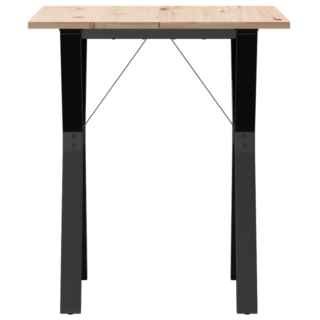 Mesa de jantar estrutura em Y 70x70x75 cm pinho e ferro fundido