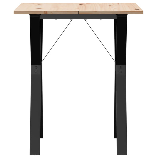 Mesa de jantar estrutura em Y 70x70x75 cm pinho e ferro fundido