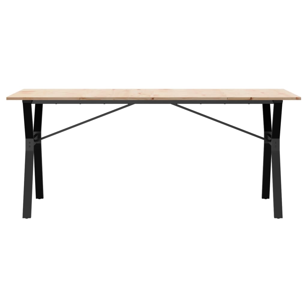 Mesa de jantar estrutura em Y 180x90x75cm pinho e ferro fundido