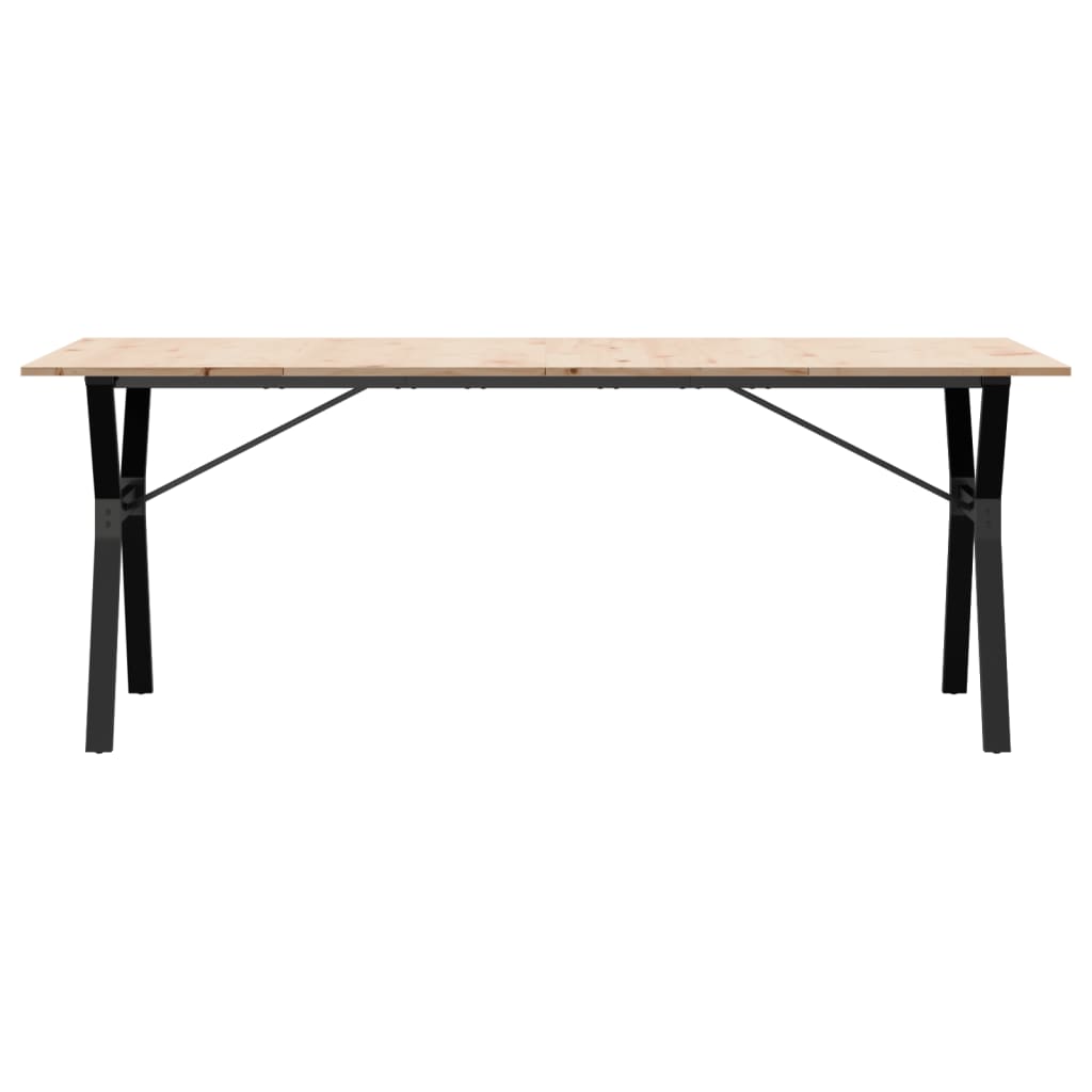 Mesa de jantar estrutura em Y 200x100x75 cm pinho/ferro fundido