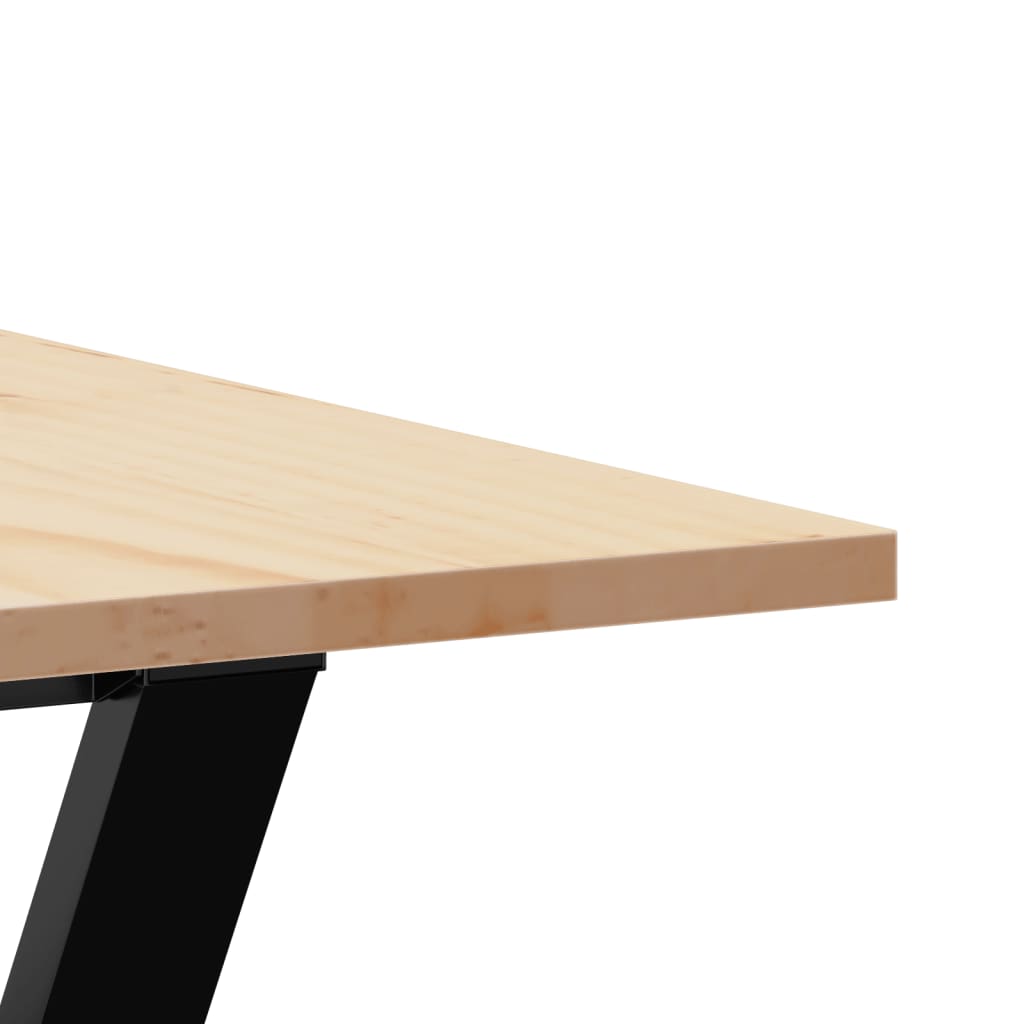 Mesa de jantar estrutura em Y 200x100x75 cm pinho/ferro fundido