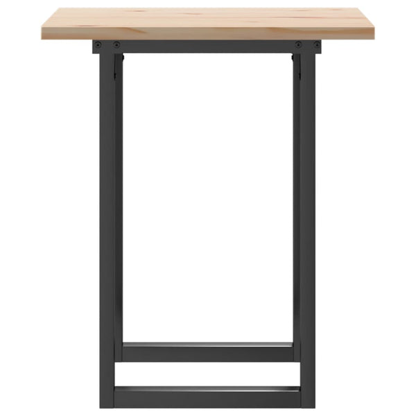 Mesa de jantar estrutura em O 70x70x75,5 cm pinho/ferro fundido