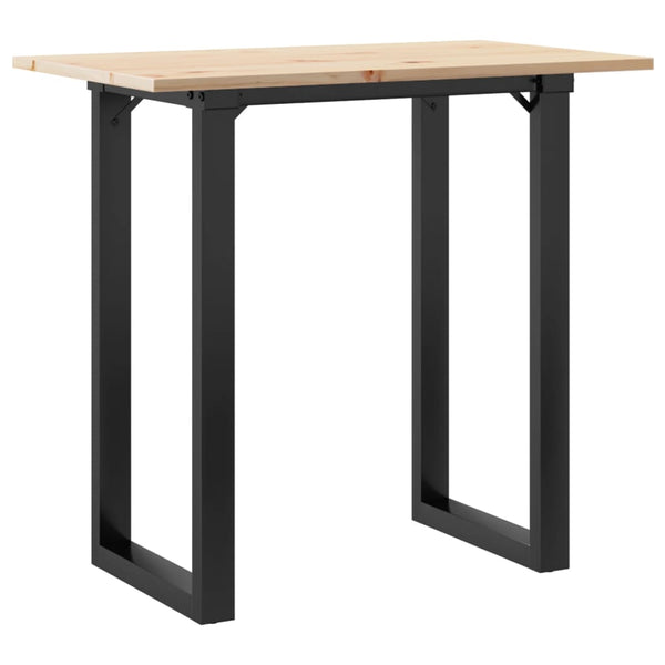 Mesa de jantar estrutura em O 80x50x75,5 cm pinho/ferro fundido