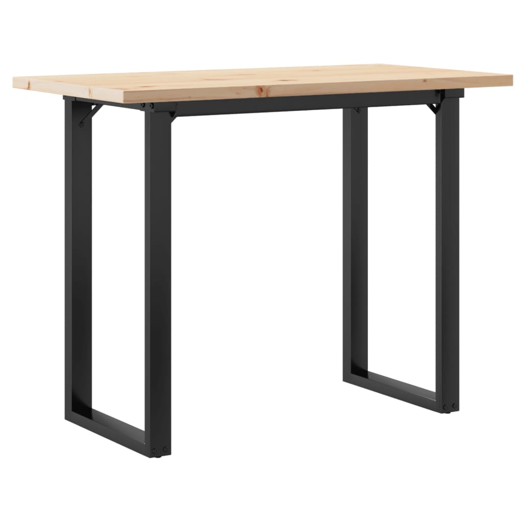 Mesa de jantar estrutura em O 100x50x75,5cm pinho/ferro fundido