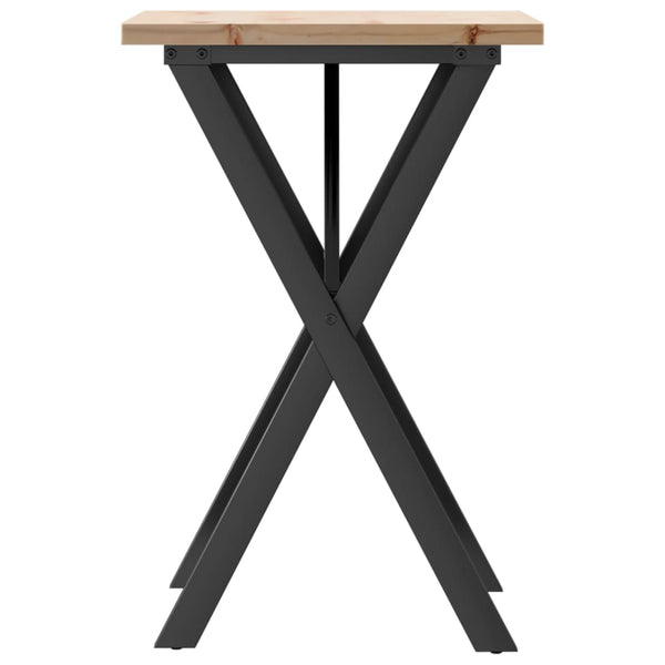 Mesa de jantar estrutura em X 50x50x75,5 cm pinho/ferro fundido