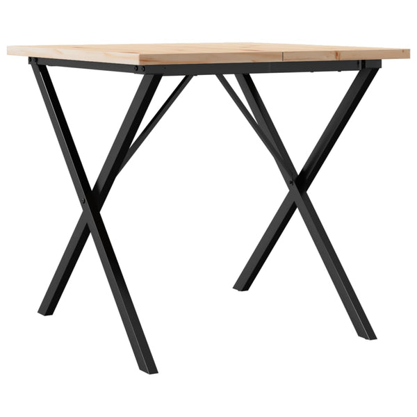 Mesa de jantar estrutura em X 90x90x75,5 cm pinho/ferro fundido