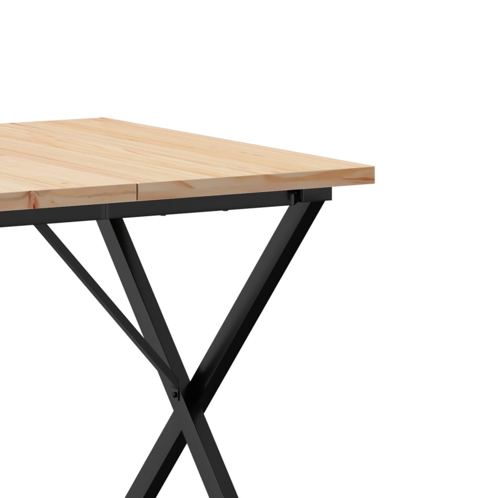 Mesa de jantar estrutura em X 90x90x75,5 cm pinho/ferro fundido
