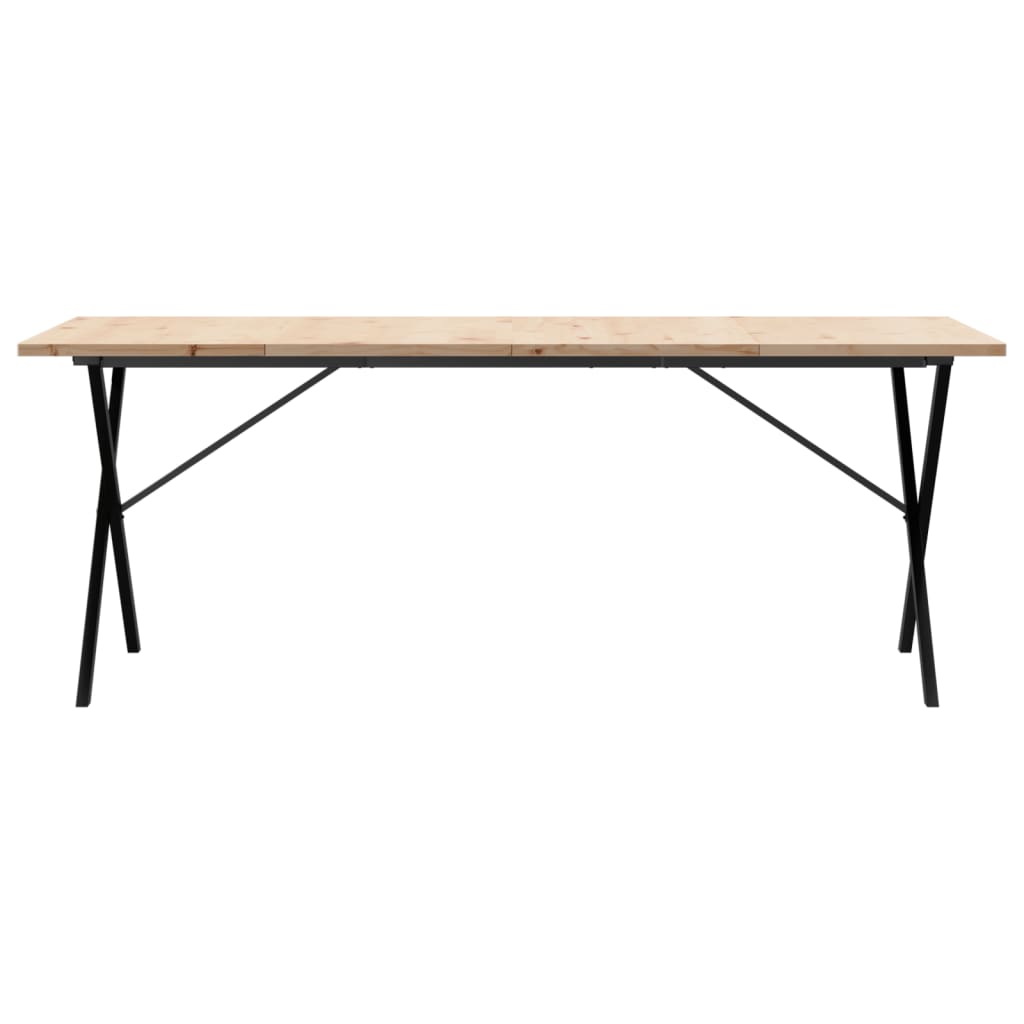 Mesa de jantar estrutura X 200x100x75,5 cm pinho/ferro fundido
