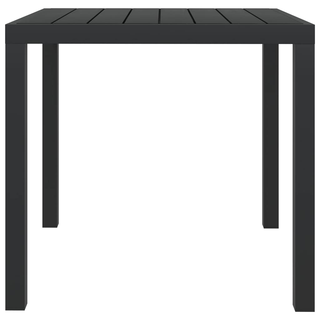 Mesa de jardim em alumínio e WPC 80x80x74 cm preto