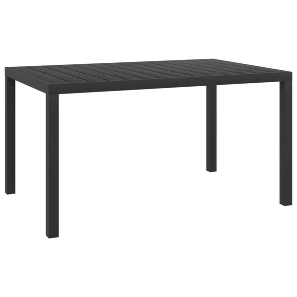 Mesa de jardim em alumínio e WPC 150x90x74 cm preto