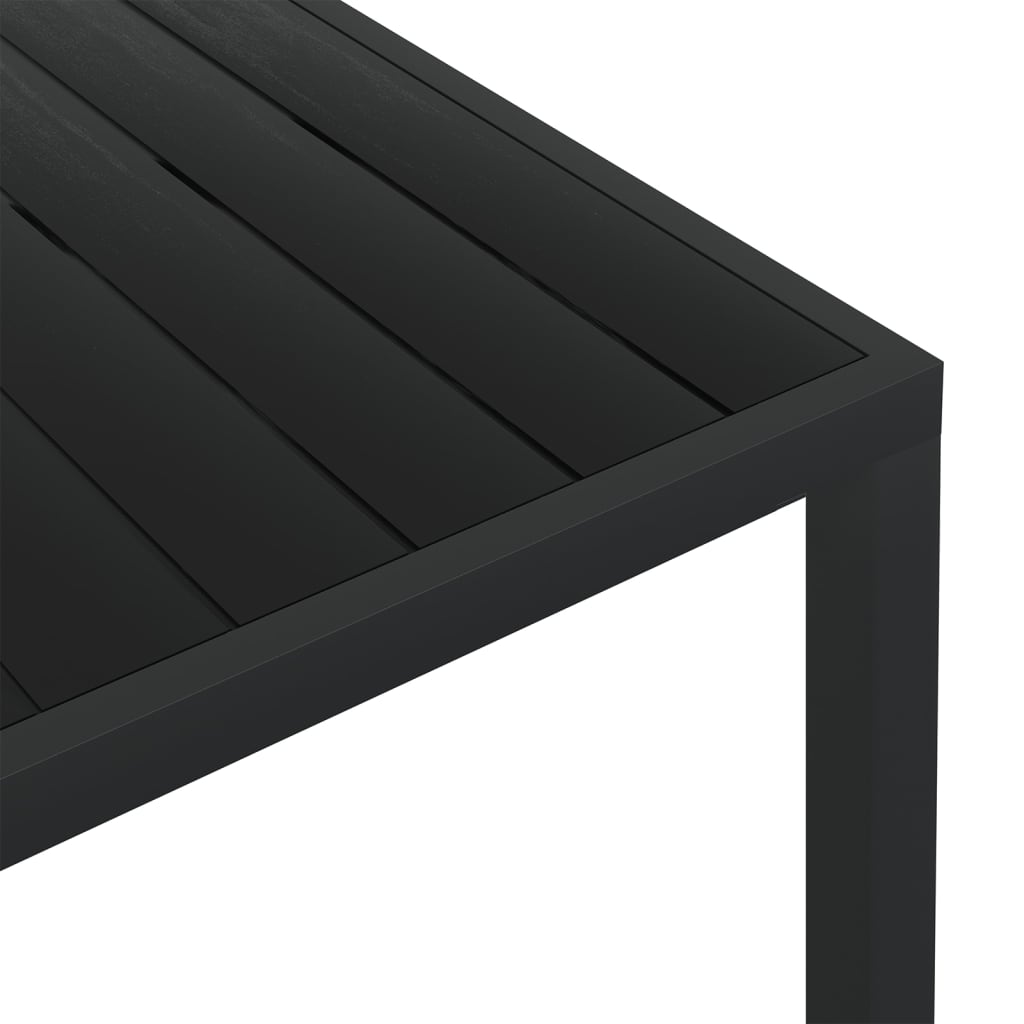 Mesa de jardim em alumínio e WPC 150x90x74 cm preto