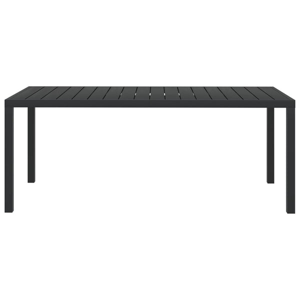 Mesa de jardim em alumínio e WPC 185x90x74 cm preto