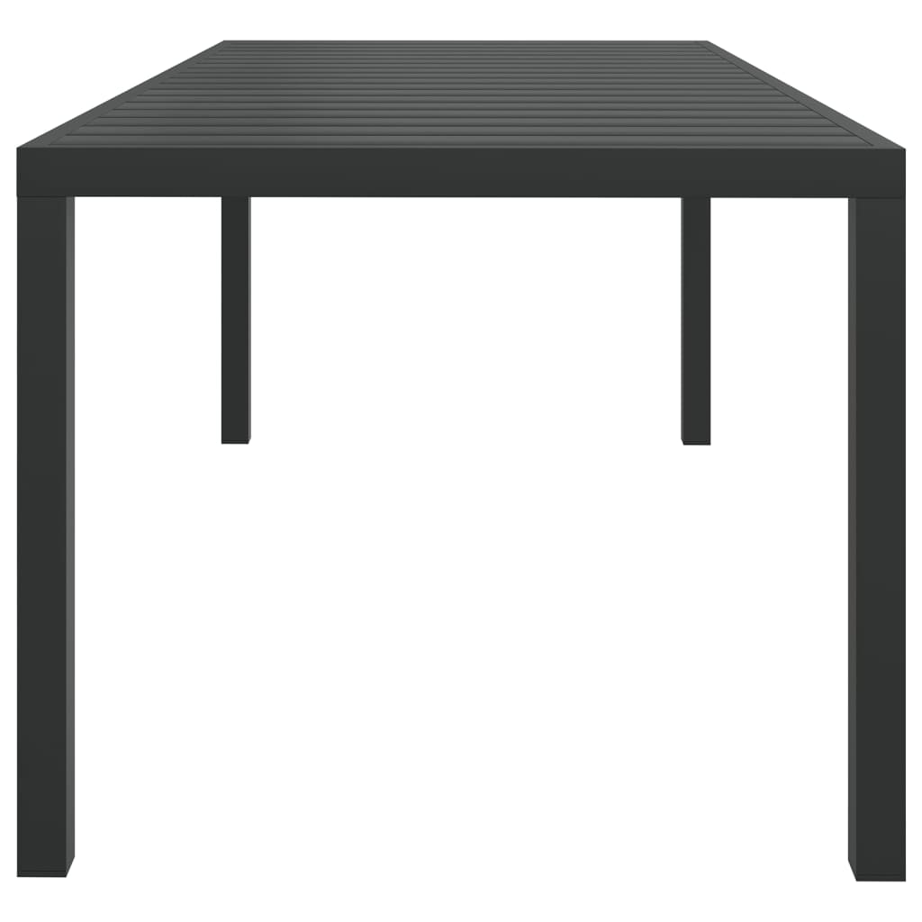 Mesa de jardim em alumínio e WPC 185x90x74 cm preto