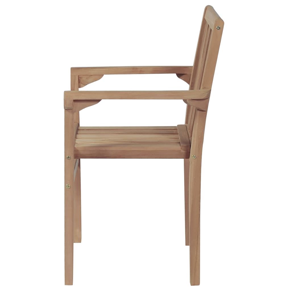 Cadeiras de jardim empilháveis 2 pcs madeira teca maciça