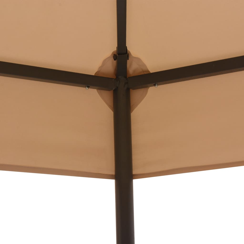 Tenda/gazebo de jardim hexagonal 323x265 cm bege