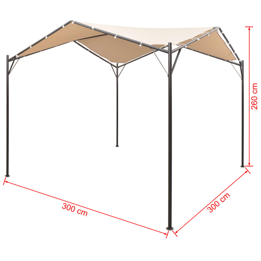 Gazebo tenda com toldo 3x3 m aço bege
