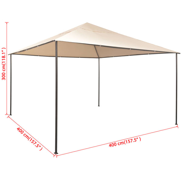 Gazebo tenda com toldo 4x4 m aço bege