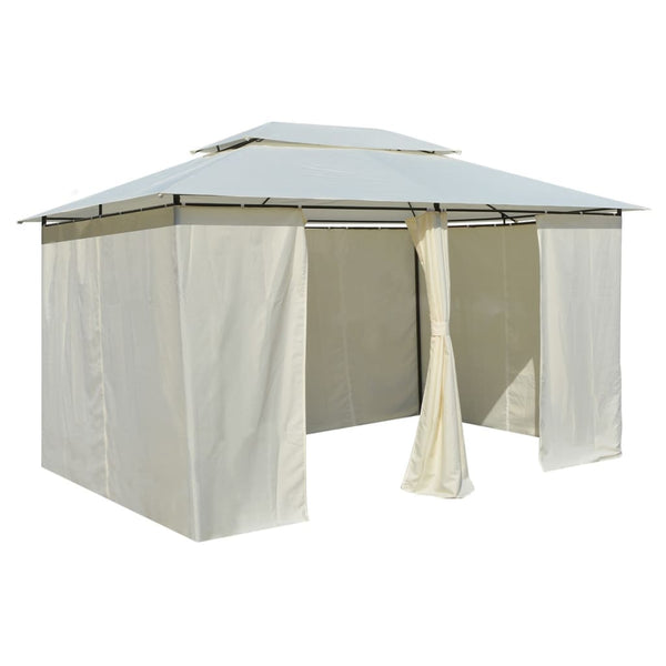 Tenda de jardim com cortinas 4x3 m branco