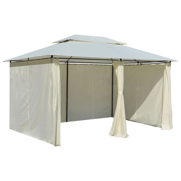 Tenda de jardim com cortinas 4x3 m branco