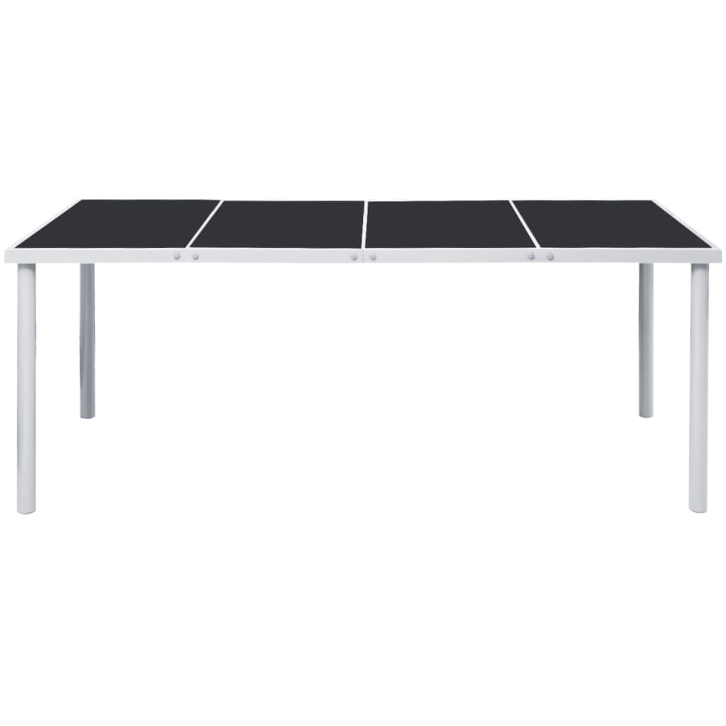 Mesa de jardim 190x90x74 cm preto aço