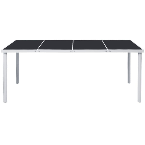 Mesa de jardim 190x90x74 cm preto aço