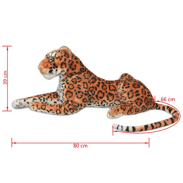 Leopardo de peluche, castanho, XXL