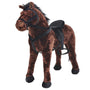 Dark brown plush riding horse XXL