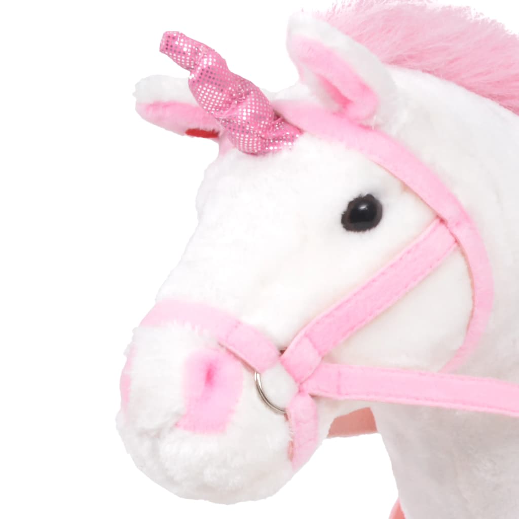 XXL white and pink plush unicorn toy