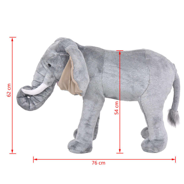 XXL Gray Plush Riding Elephant