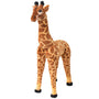 Brown and yellow plush giraffe riding toy XXL