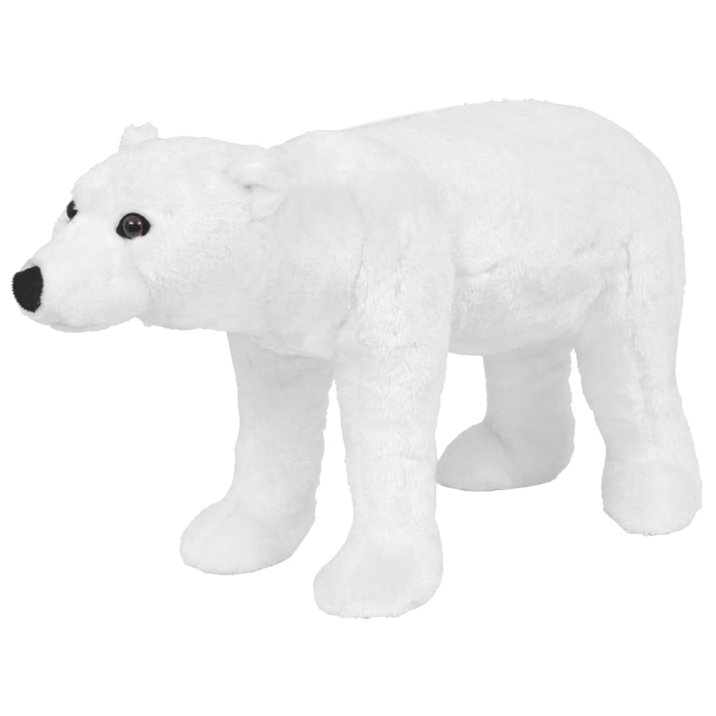 White plush polar bear riding toy XXL