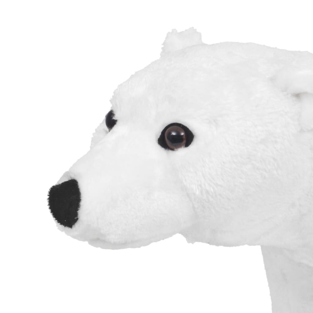 White plush polar bear riding toy XXL