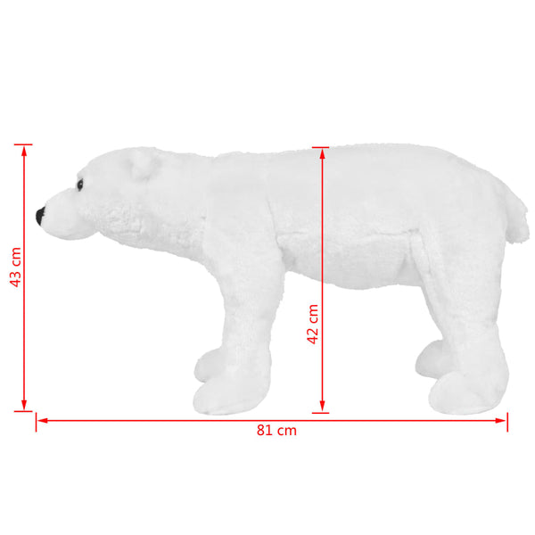 White plush polar bear riding toy XXL