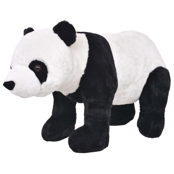 XXL black and white plush panda riding toy