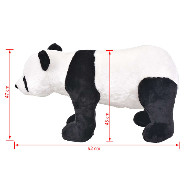 XXL black and white plush panda riding toy