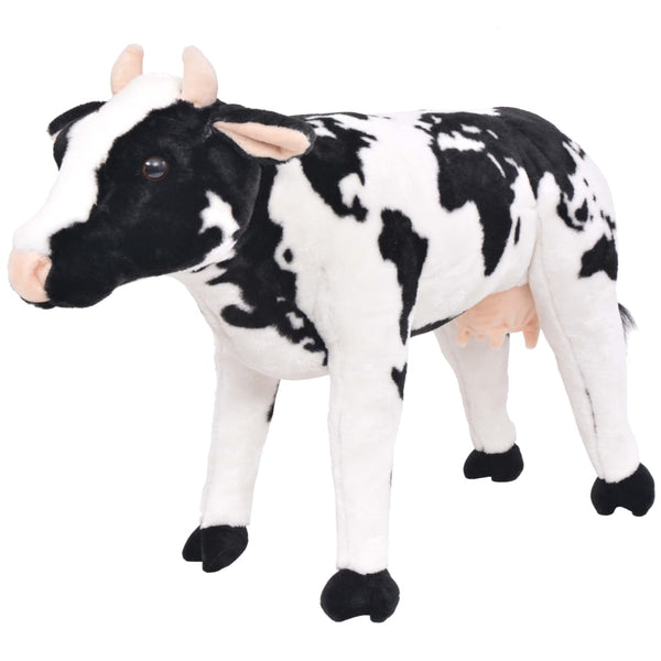 Brinquedo de montar vaca peluche preto e branco XXL