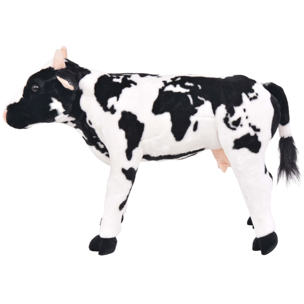 Black and white plush cow riding toy XXL