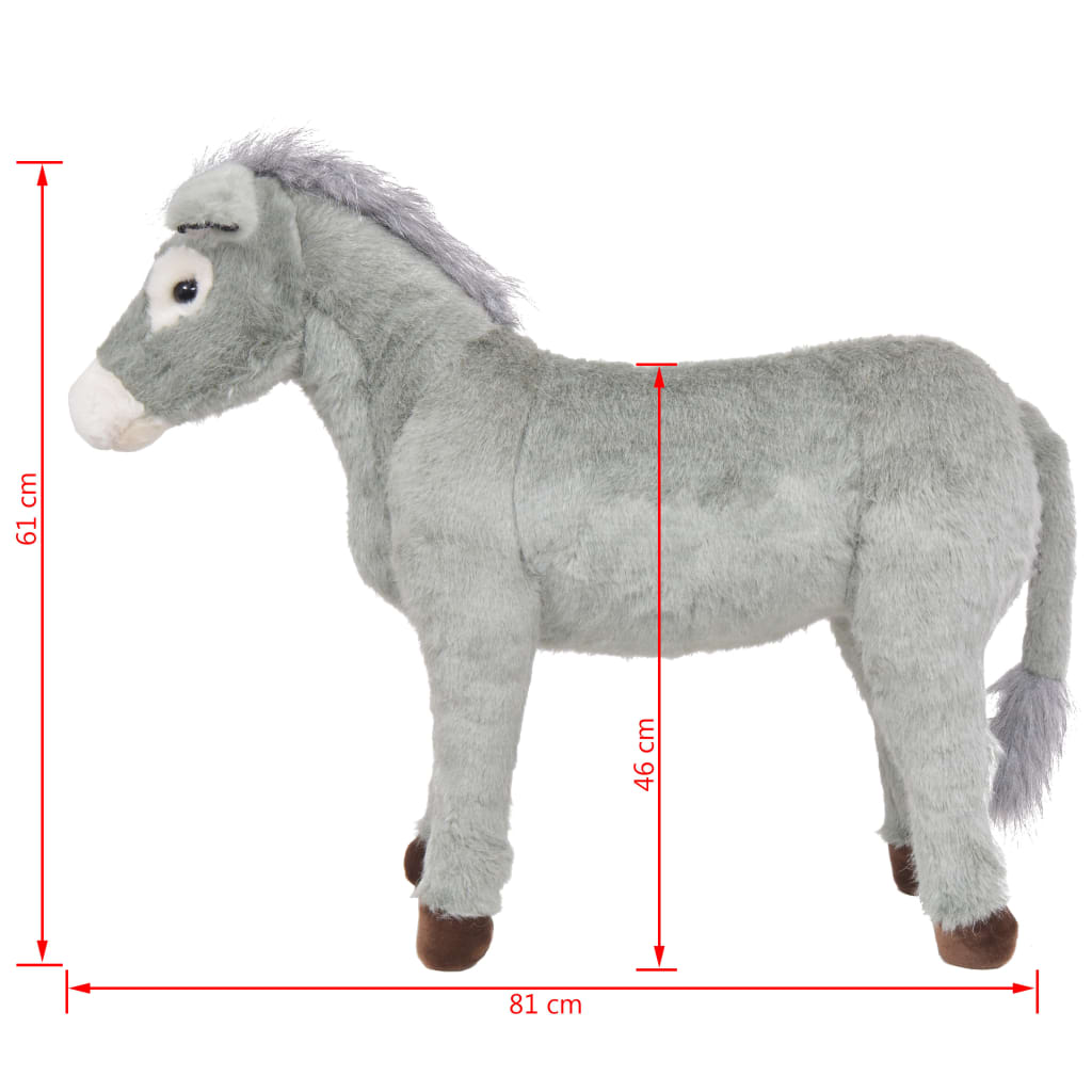 Burro de montar em peluche cinzento XXL