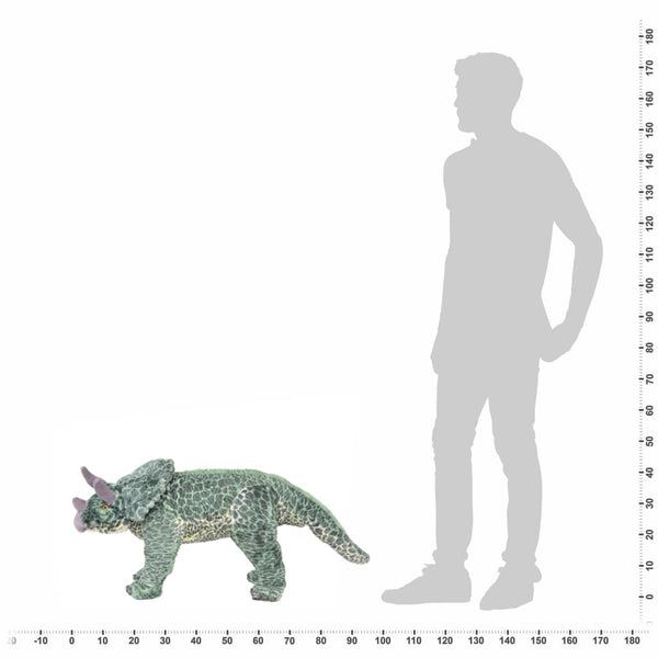 Dinosaurio de peluche Triceratops verde, juguete de construcción XXL