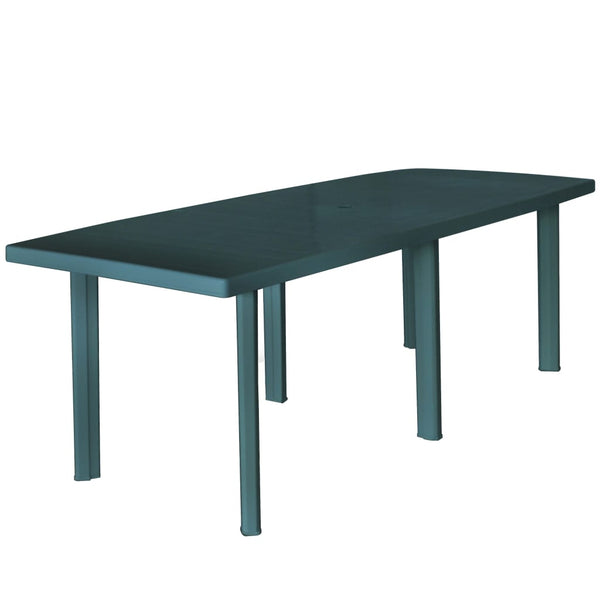 Mesa de jardim 210x96x72 cm plástico verde