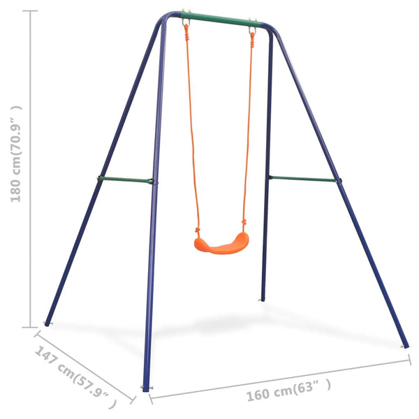 Orange freestanding swing