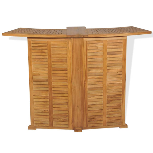 Mesa de bar dobrável 155x53x105 cm madeira teca maciça