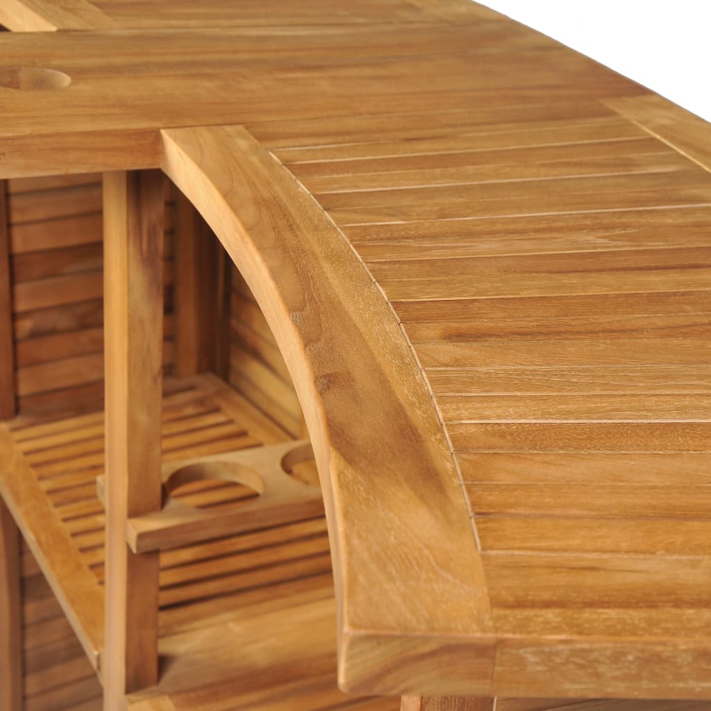 Mesa de bar dobrável 155x53x105 cm madeira teca maciça