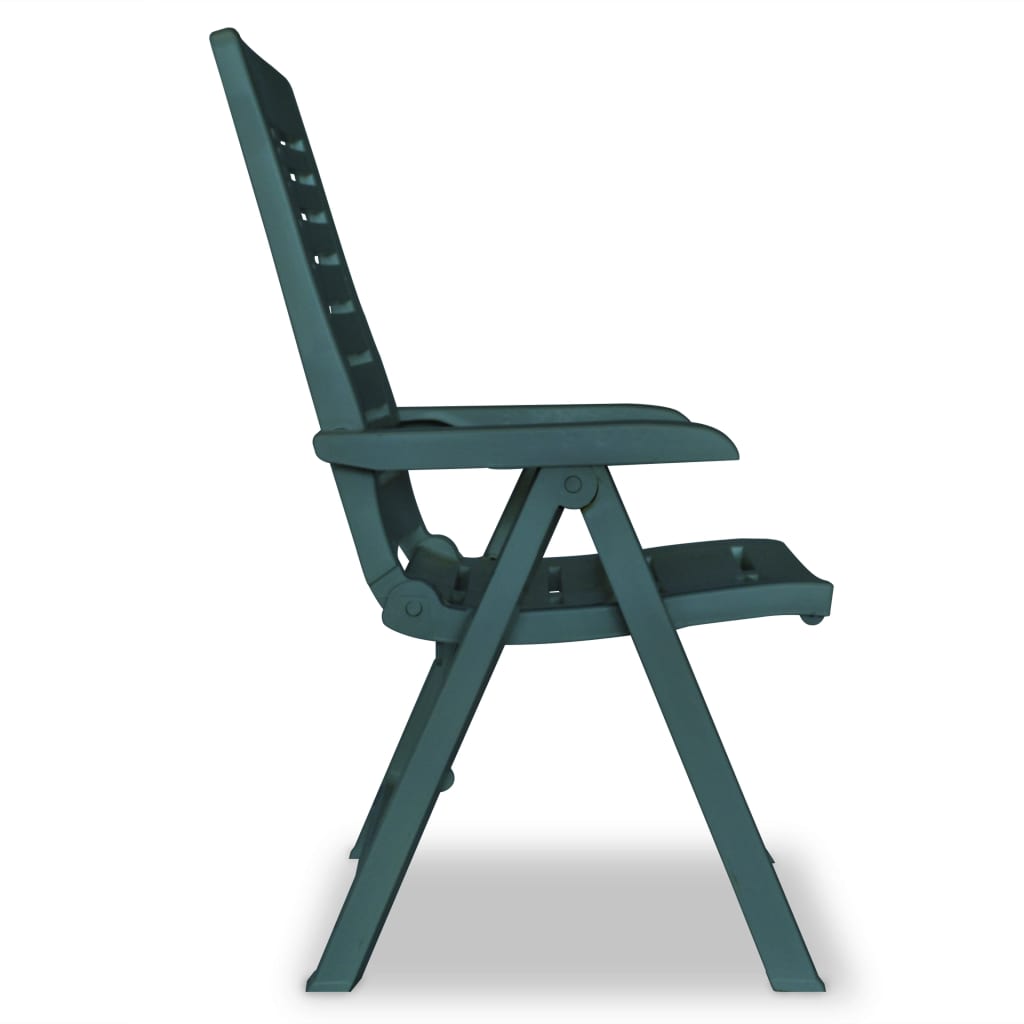 Cadeiras de jardim reclináveis 2 pcs plástico verde