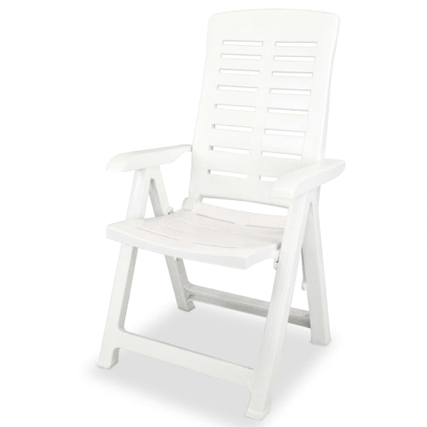 Cadeiras de jardim reclináveis 4 pcs plástico branco