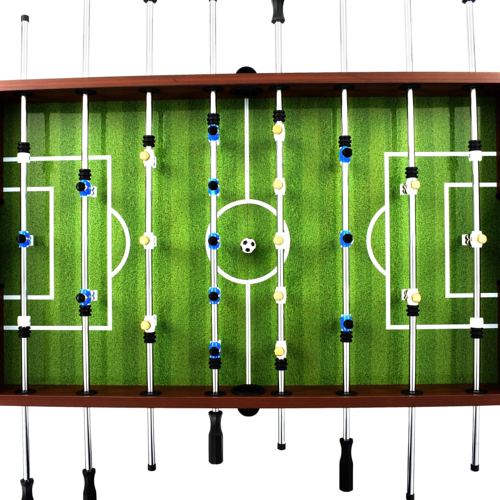 Futbolín de acero 60 kg 140x74,5x87,5 cm marrón