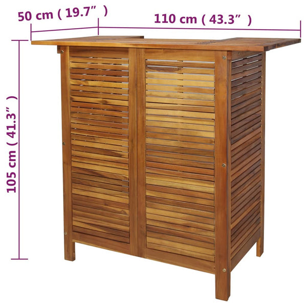Mesa de bar 110x50x105 cm madeira de acácia maciça